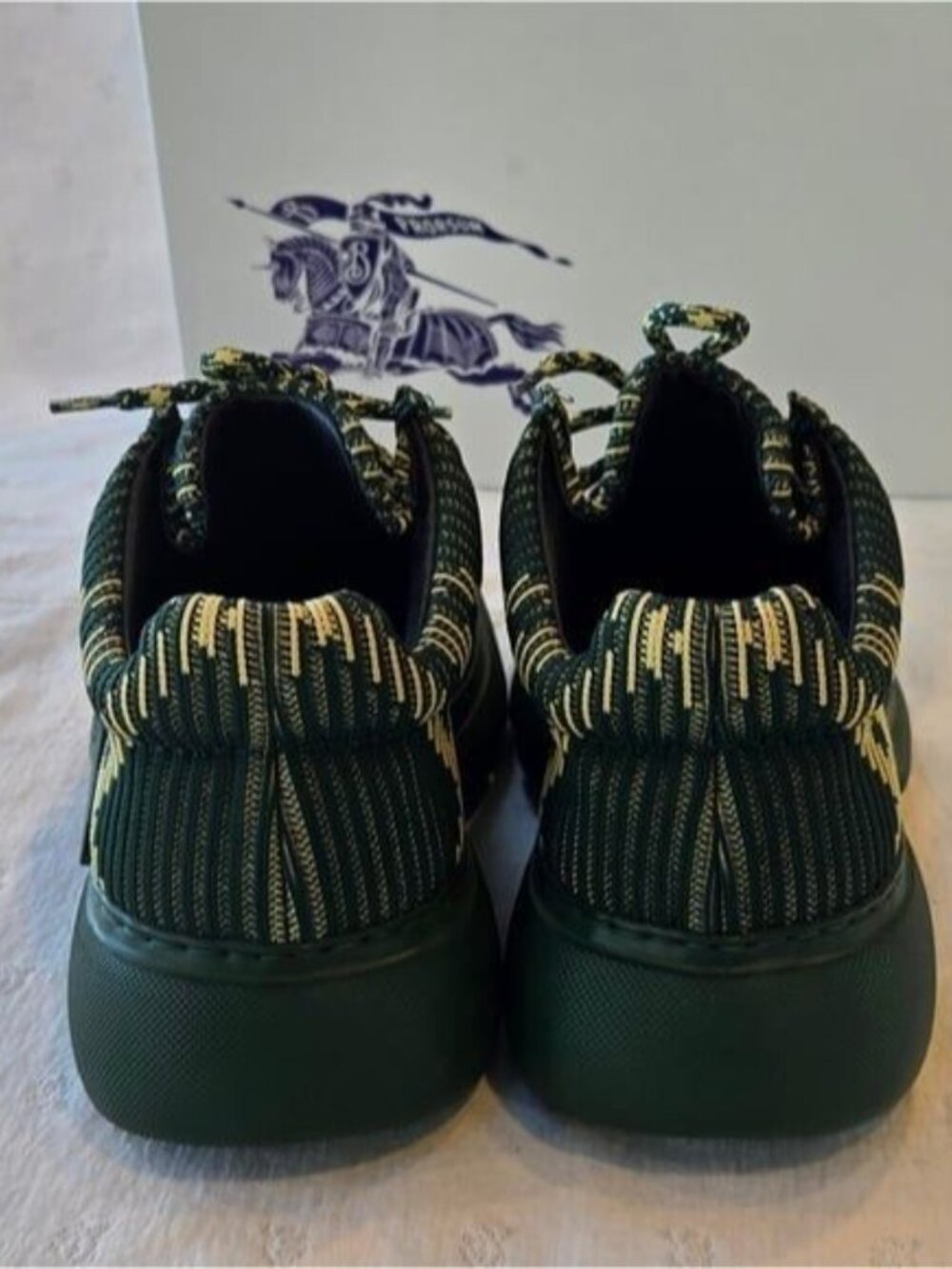 NIB Burberry Creeper Check Woven Derby Shoes Primrose Ip Check Green Size 40 - Picture 5 of 9